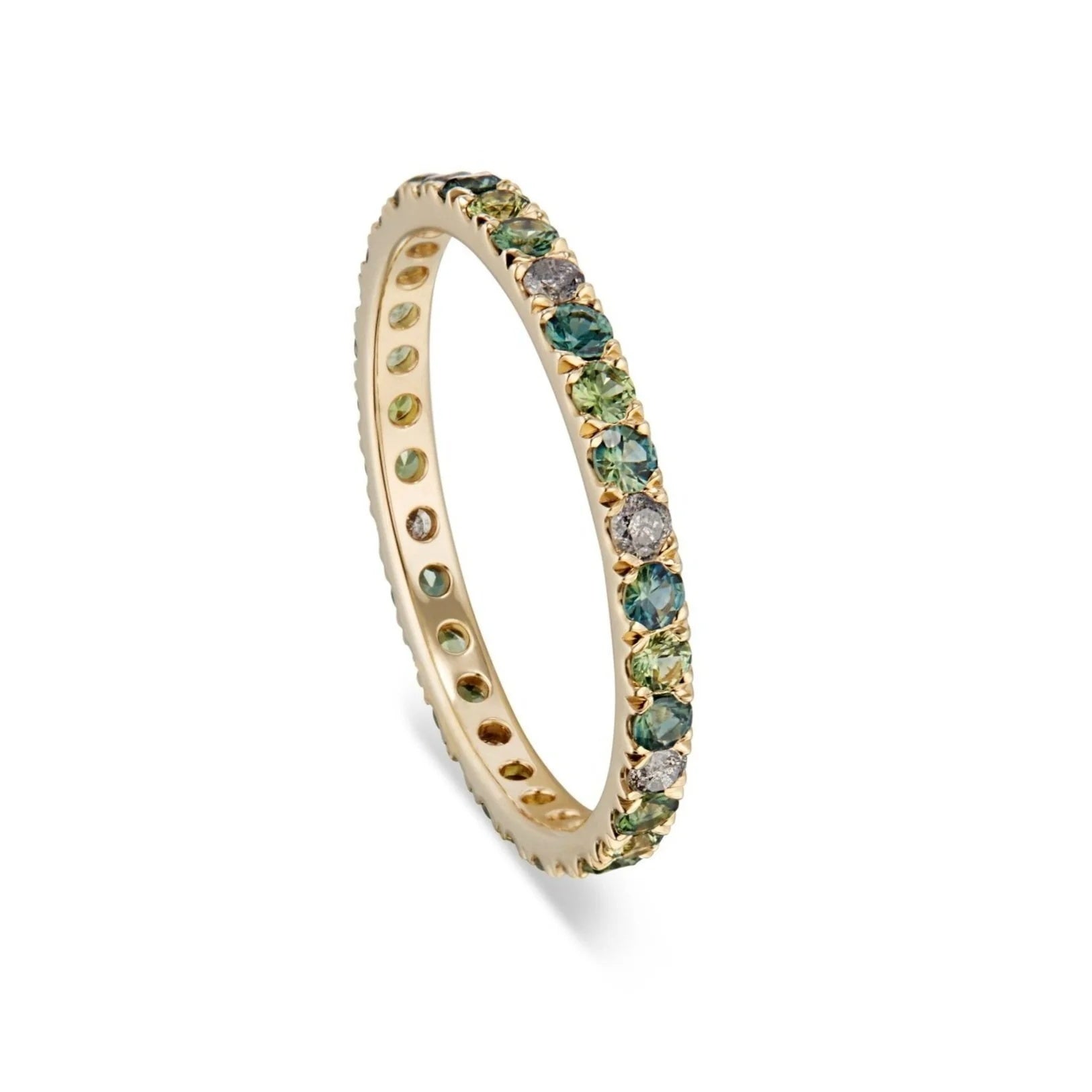 Green Sapphire Pattern Ring