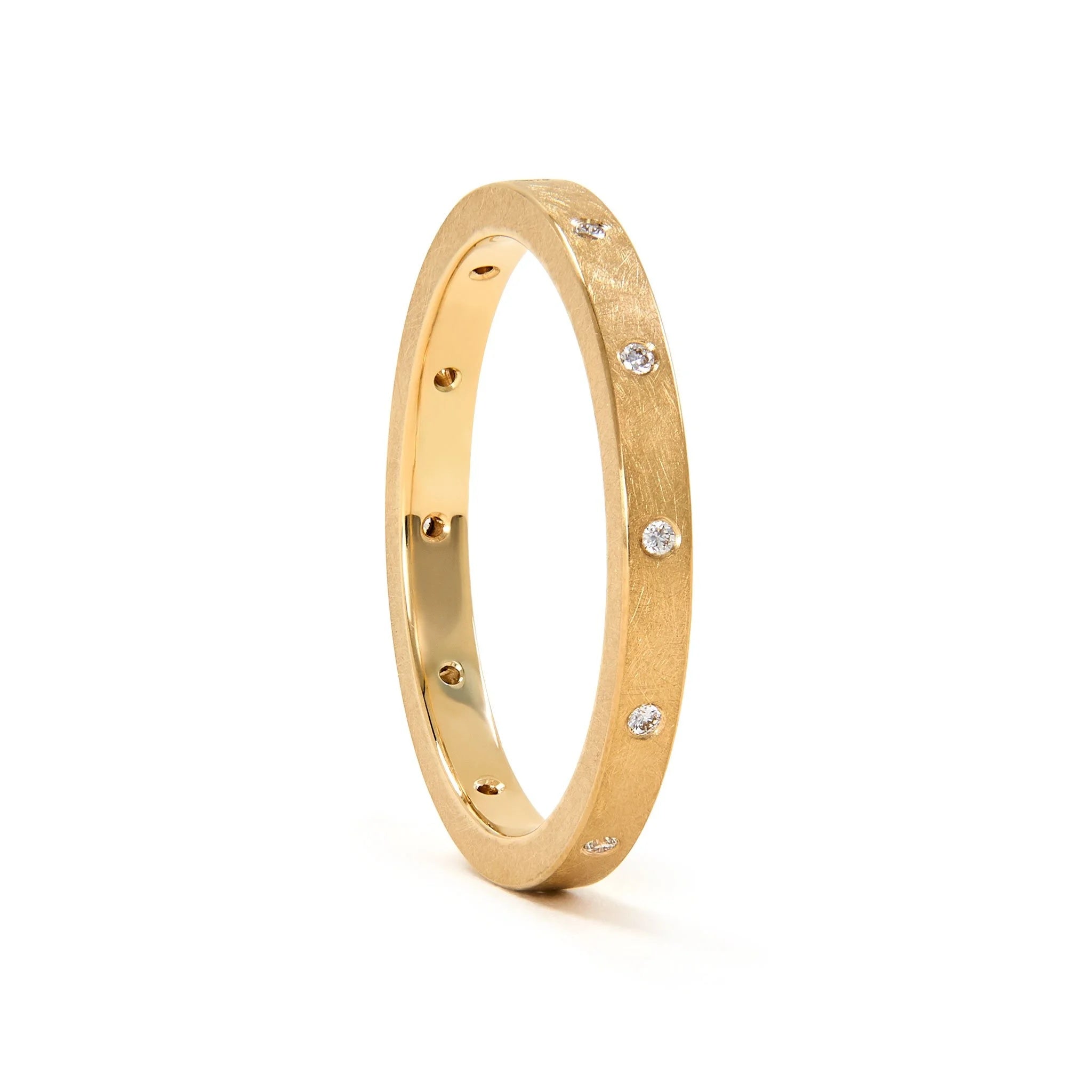 Petite Rustic Diamond Studded Ring