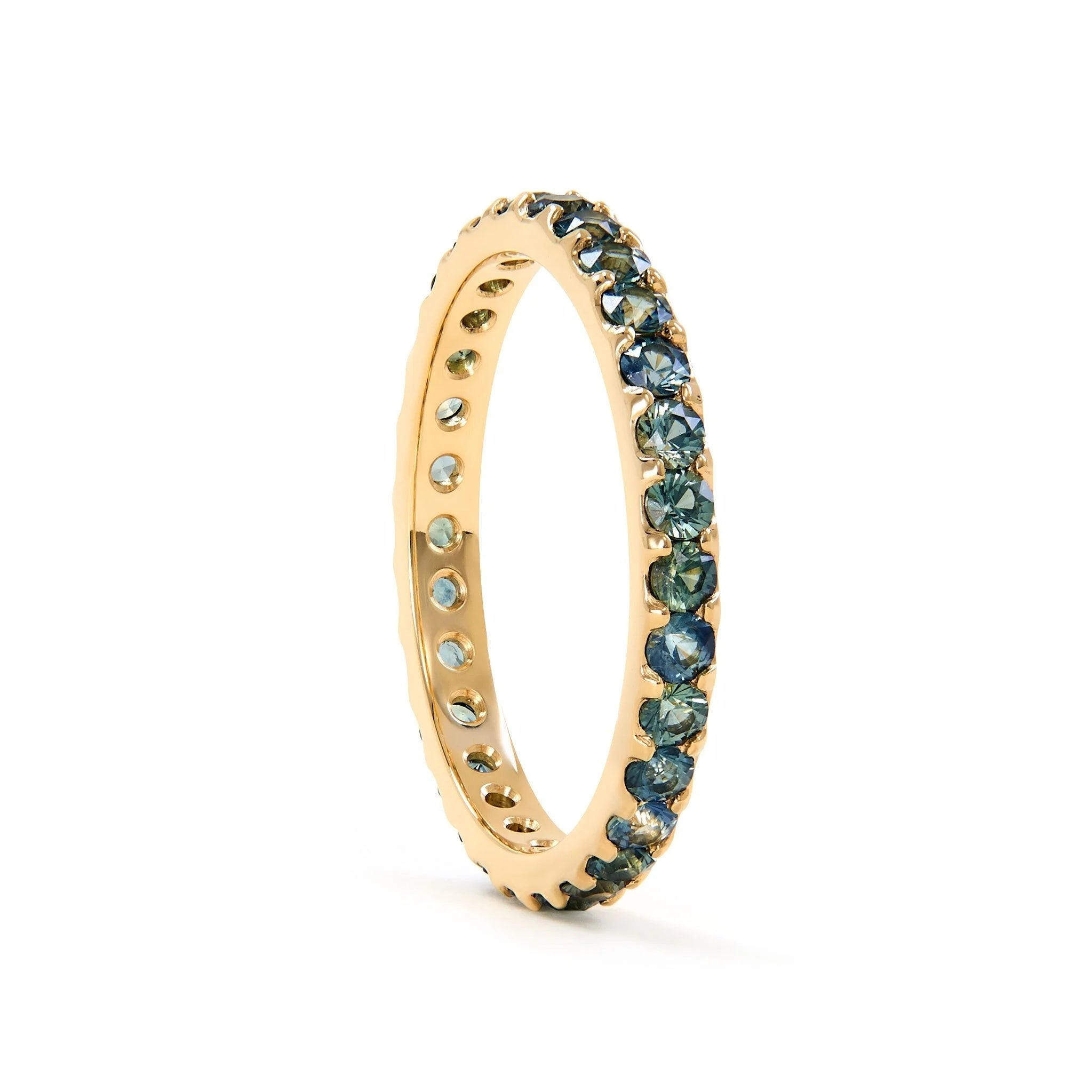 Teal Sapphire Eternity Ring