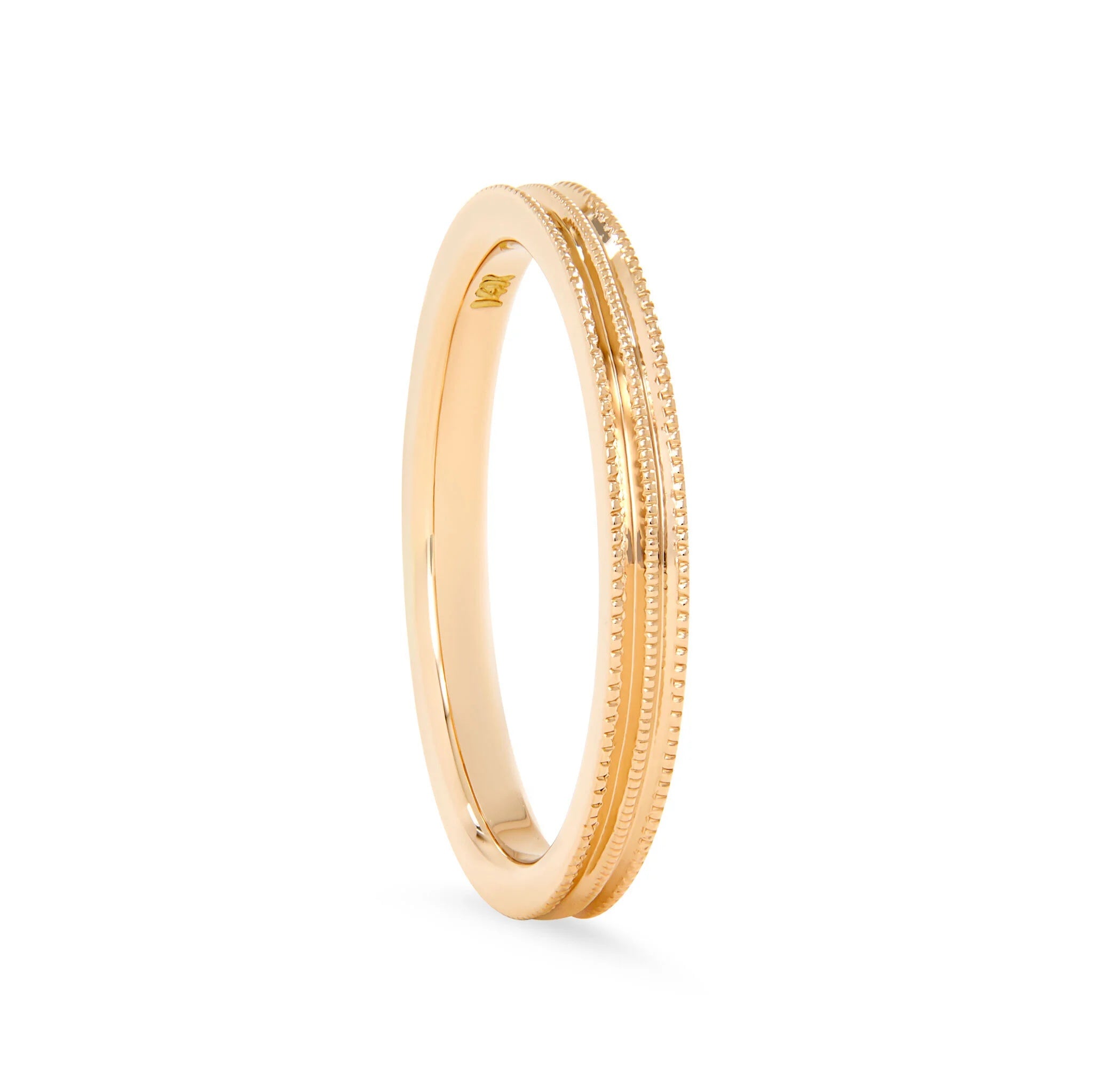 Milgrain Texture Gold Band