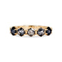 5 Hexagon Shape Gray Diamond Ring
