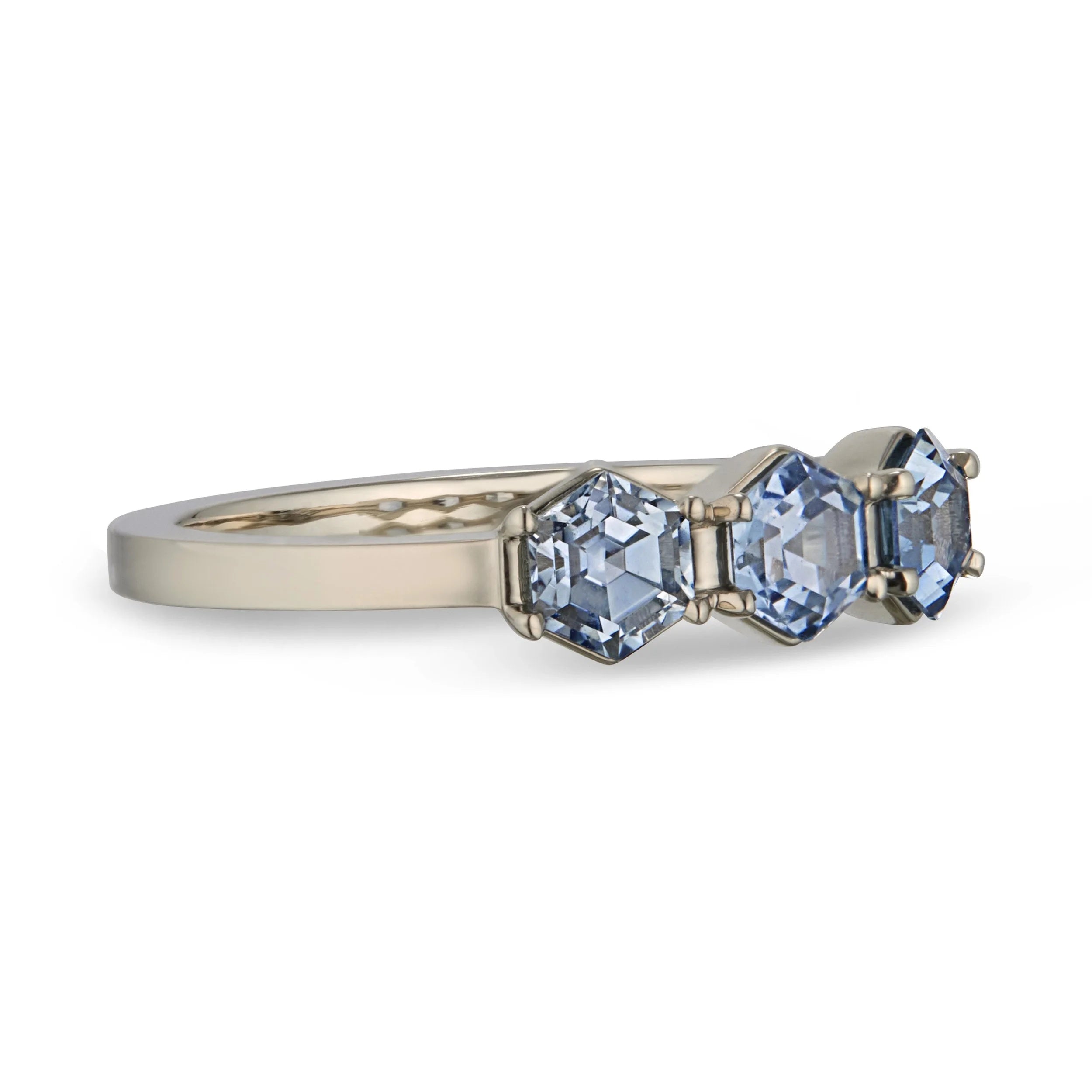Denim Sapphire Hexagon Ring