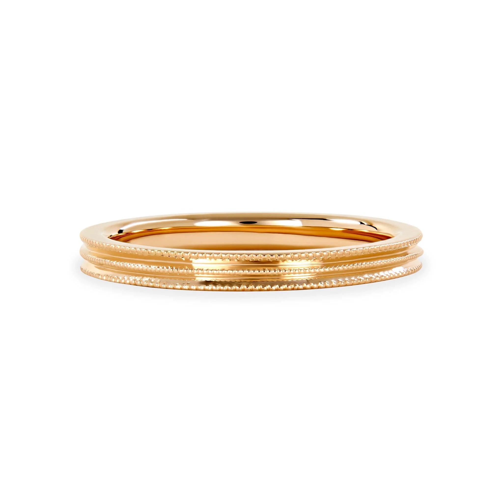 Milgrain Texture Gold Band