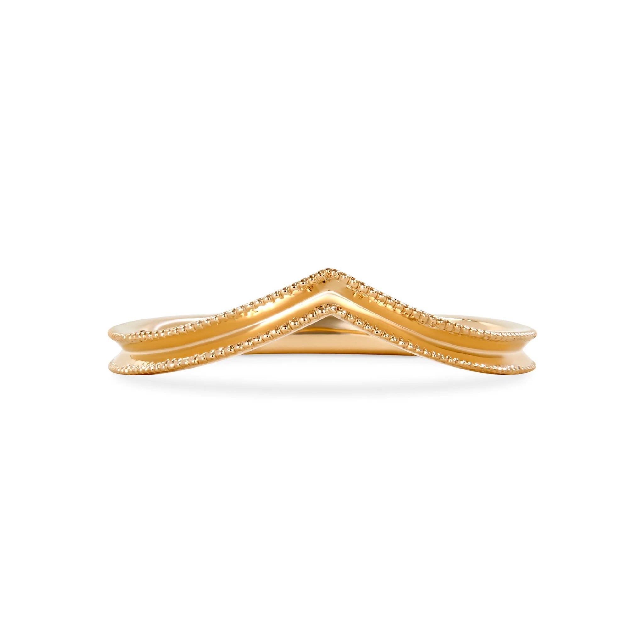 Contour Milgrain Texture Gold Band