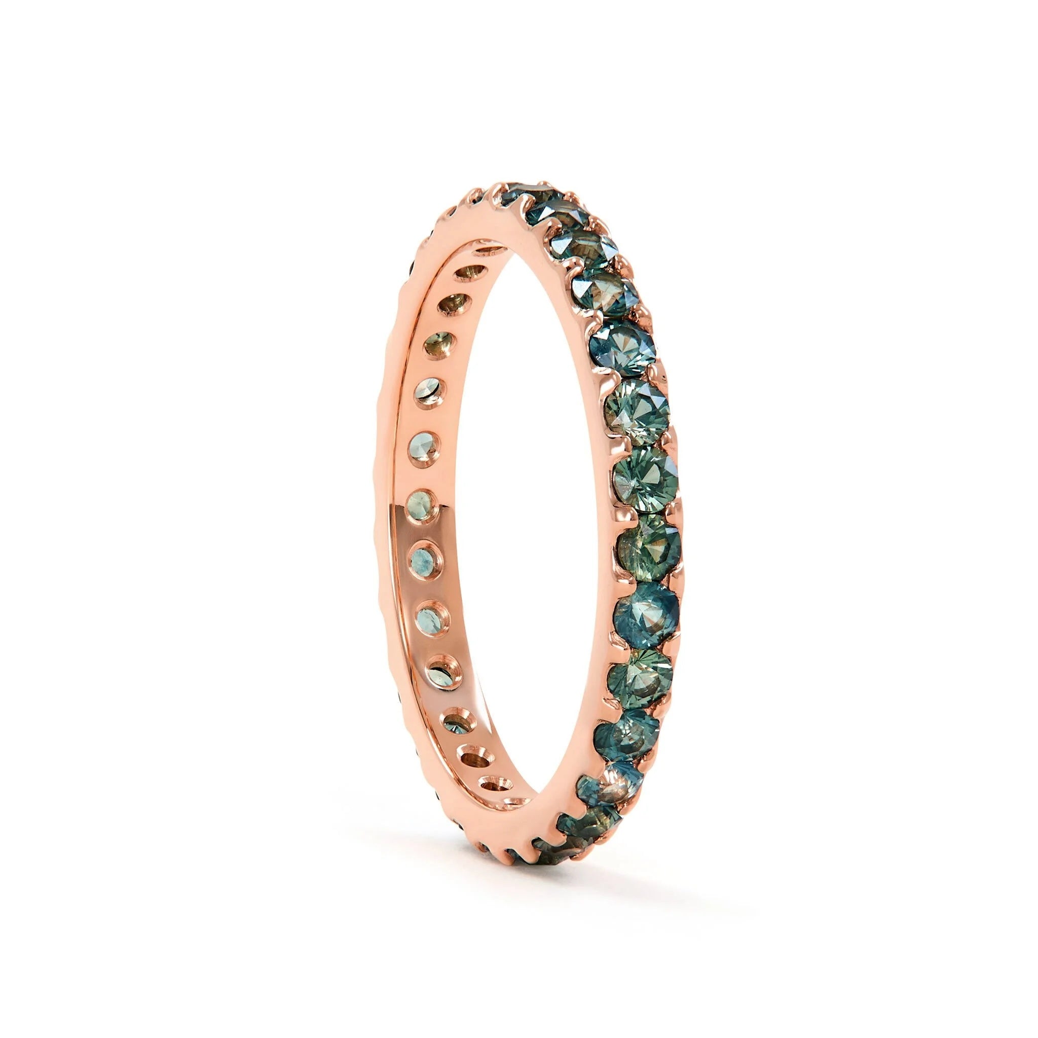 Teal Sapphire Eternity Ring