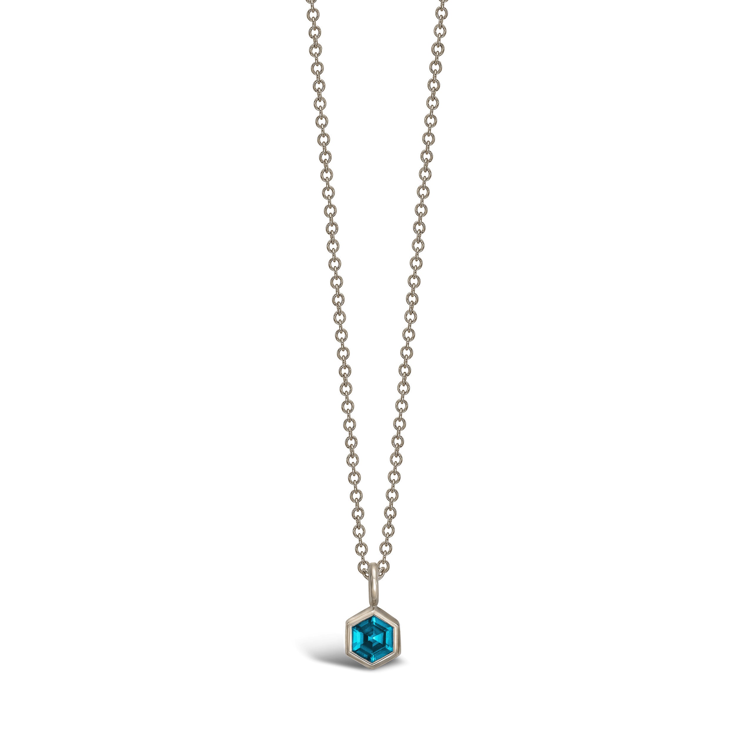 HEXA VIRIDIAN PENDANT – TEAL SAPPHIRE