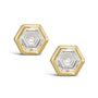 Hexagon Step-cut Diamond Bezel Studs