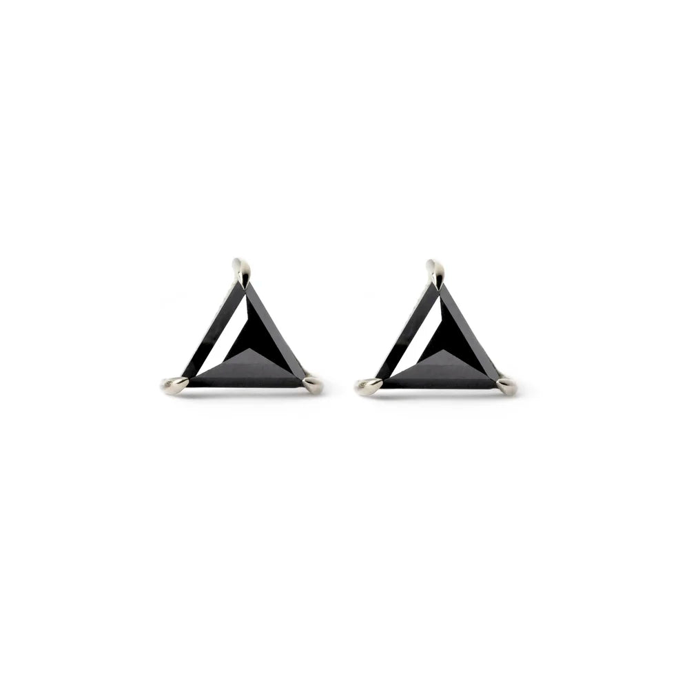 Black Diamond Triangle Earrings
