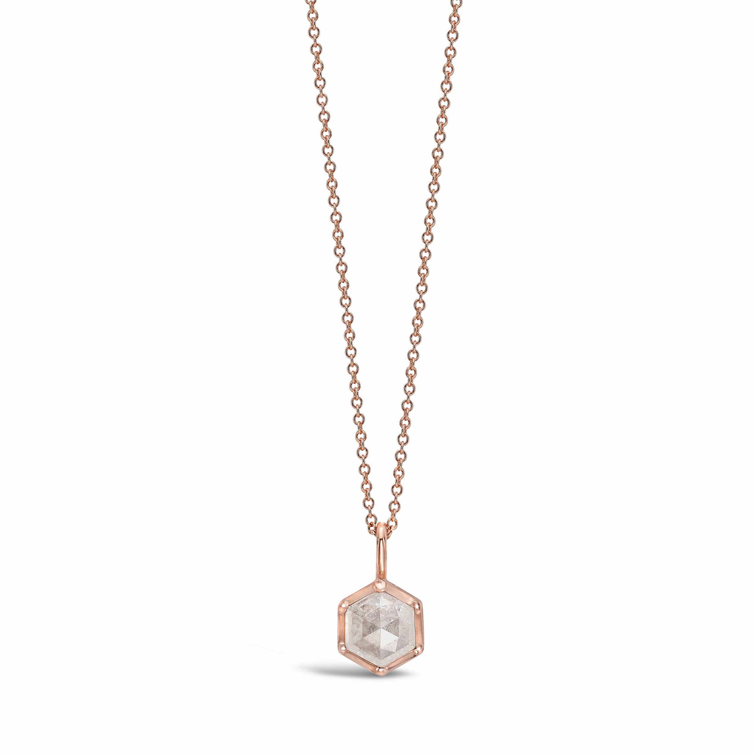 HEXA LUMINA PENDANT – FANCY WHITE ROSE CUT DIAMOND