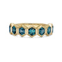 Teal Hexagon Sapphire Bezel Ring